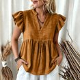 thumbnail image 2 of Msgweeeg Womens Summer Blouses Short Sleeve V Neck Womens Casual Tops Solid Color Loose Fit Soft and Comfortable Women Shirts Casual for Summer and Hot Weather, 2 of 7