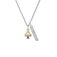 thumbnail image 2 of Delight Jewelry 3-D Goldtone Mushroom with Crystals Silvertone Forever Bar Charm Necklace, 23", 2 of 4