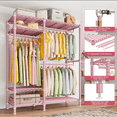 thumbnail image 2 of 680LBS Capacity Garment Clothes Rack, Metal Wadrobe Closet with Wire Shelves, Pink, 2 of 7