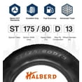 Halberd Premium Trailer Tires ST175/80D13 Tires 6PR Load Range C 13in