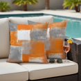 thumbnail image 2 of Outdoor Pillow Cover Abstract Orange Gray Oil Painting Set of 2 Waterproof Throw Pillowcases Vintage Texture Decorative Patio Furniture Pillows for Couch Garden Indoor & Outdoor Use, 2 of 9