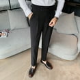 thumbnail image 6 of Vividxx Men's Casual Pants Male Fall Cropped Pants Straight Tube Loose Tie Up Casual Suit Pants Drape Feel And Male Pants Solid Color Streetwear, 6 of 9