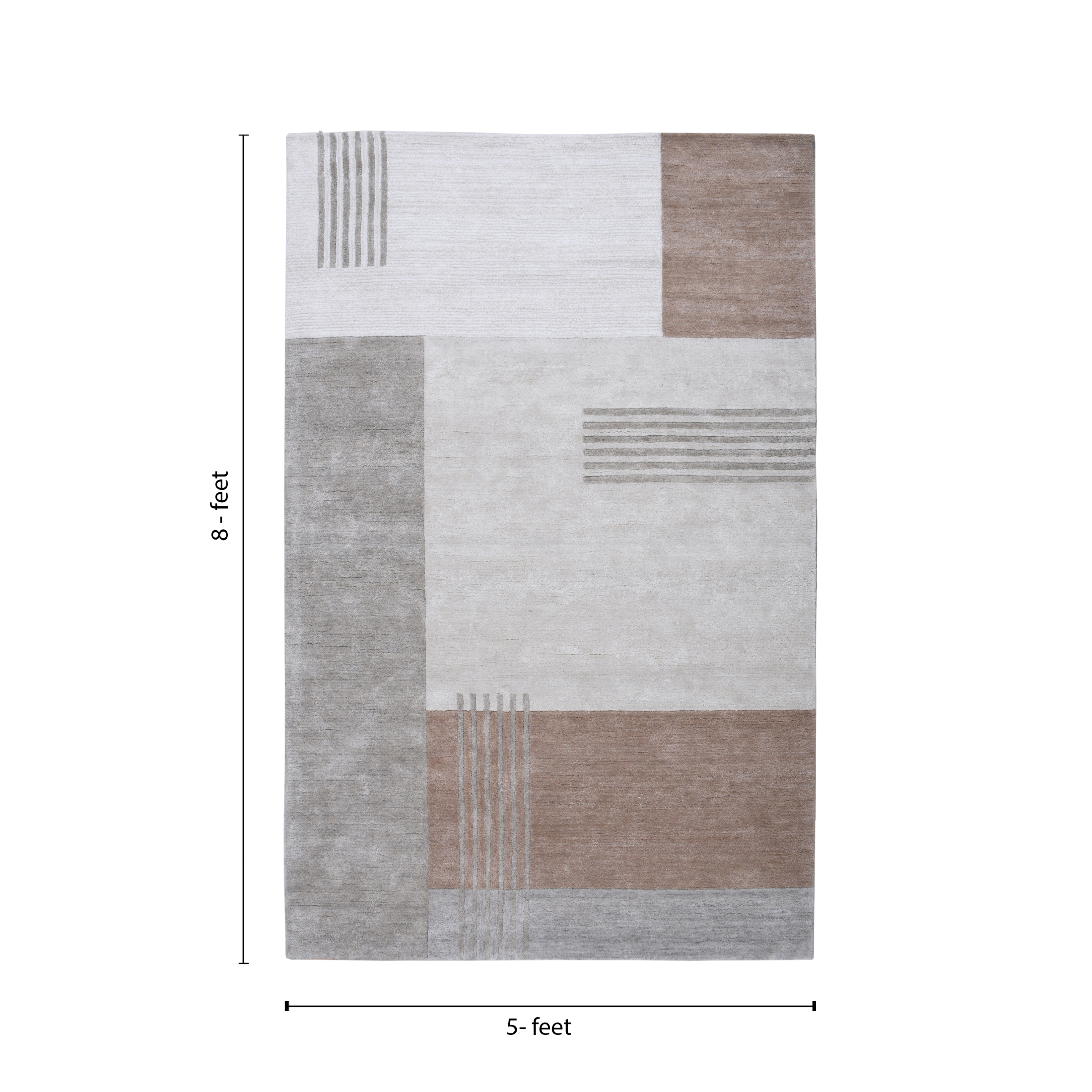 Better Homes & Gardens Asher Patchwork Color Block Area Rug, 5 ft x 8 ft, Beige