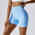 thumbnail image 6 of Baqcunre Shorts for Women,Fitness Yoga Shorts High Waist Soft Spandex Riding Shorts Women's Dance Volleyball Hip Lift Shorts Gym Shorts Women,Workout Shorts Women Women's Pants Light blue S-XL, 6 of 9
