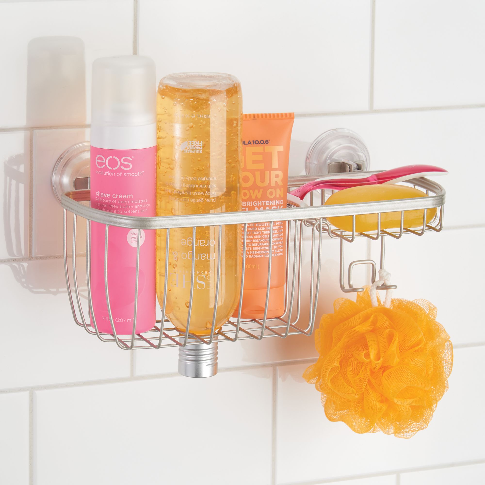 Better Homes & Gardens Satin Suction Shower Basket