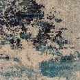 thumbnail image 3 of HomeRoots 480131 2 x 6 ft. Ivory & Teal Blue Abstract Power Loom Non Skid Runner Area Rug, 3 of 5