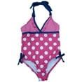thumbnail image 2 of Pink Platinum Girls Pink Polka Dot Halter Swimming Suit Bathing Suit 1 PC Size 4, 2 of 2