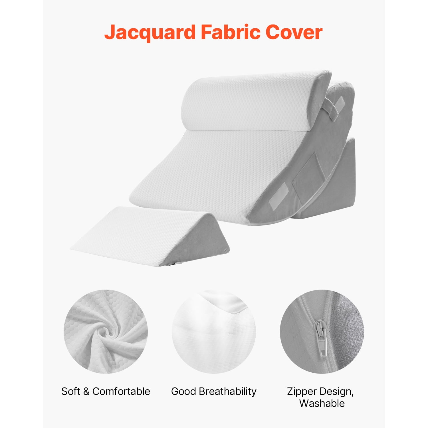 KFFKFF Sleep Aid Pillow, Set of 4, Customizable Orthopedic Bed Wedge, Assists Leg Neck Shoulder, Post-Operative Comfort Pillow for Back Discomfort, Digestive Issues, Snoring Mitigation