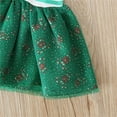 thumbnail image 4 of Wuxian Baby Girls Christmas Tutu Dress Lovely Deer Snowflake Embroidery Striped Mesh Lace Princess Tulle Dress Cozy Stylish Birthday Party Xmas Outfits Winter Dress,Green,4-5 Years, 4 of 4
