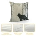 thumbnail image 4 of COMIO  Winter Throw Pillow Cushion Cover, Wolf Silhouette Howls in Woods Leafless Trees Snowflakes Wilderness, Decorative Square Accent Pillow Case, Green Eggshell, 4 of 5