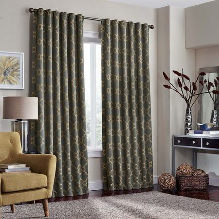108"x52" Correll Blackout Curtain Panel Gray - Eclipse