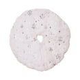 thumbnail image 1 of Minifalda de peluche para árbol de Navidad, 38 cm, decorativa, redonda, blanca, para decoración navideña Copos de nieve plateados, 1 of 9