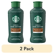 (2 pack) Starbucks Iced Coffee Unsweetened Medium Roast, 100% Arabica Beans, No Sugar, No Milk, 48 fl oz