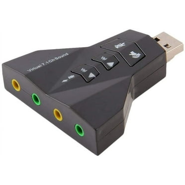 Virtual 7.1 Audio Sound Card Adapter Mic 3.5mm USB Mic Speaker Adapter(Black)