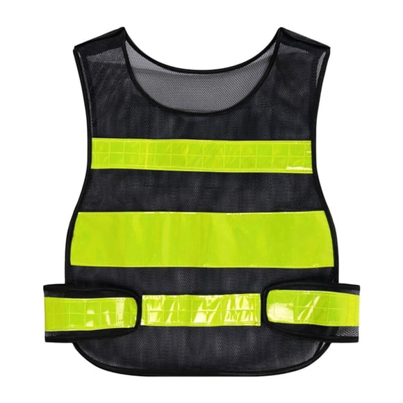 Hytrove 1Pcs Reflective Security Vest Black Polyester Fiber for Nighttime Daytime Visibility