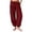 C-Red361, variant on Womens Harem Pants Soft Cotton Casual Stretchy Drawstring Elastic Waist Ankle Length Loose Fit Tapered Pants Summer Bohomian Stylish Trousers