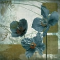 thumbnail image 2 of Lacie, Robert 26x26 Black Ornate Wood Framed with Double Matting Museum Art Print Titled - Cerulean Poppies II, 2 of 4