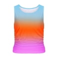 thumbnail image 4 of Ashirexll Tank Tops for Women Summer Sleeveless Round Neck Slim Side Ruched Basic Tee Shirts., 4 of 5