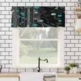 thumbnail image 4 of Abstract Art Valances for Windows Black Teal Dot Modern Space Art Rod Pocket Curtain Valance Window Treatment Short Curtains for Kitchen Living Room, 42"x18", 4 of 5