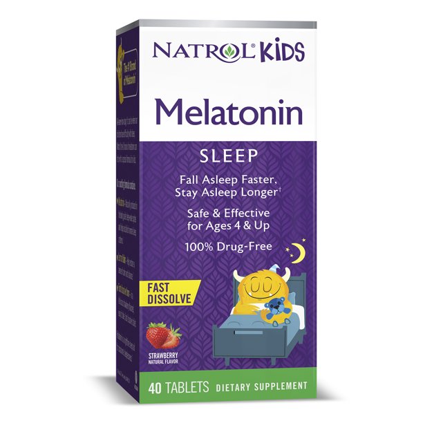 Natrol Kids Melatonin Fast Dissolve Tablets For Ages 4 1mg 40 Count Walmart Com Walmart Com