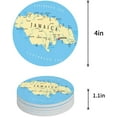 thumbnail image 1 of FMSHPON JAMAICA Map Set of 6 Round Coaster for Drinks, Absorbent Ceramic Stone Coasters Cup Mat with Cork Base for Home Kitchen Room Coffee Table Bar Decor, 1 of 6