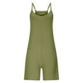thumbnail image 5 of Yuanlook Women's Casual Rompers,Sleeveless Jumpsuits Loose Strap Shorts Overalls Trendy Outfits with Pockets - Green - L, 5 of 8