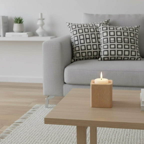 Wood Tealight Candle Holder - Rustic Wooden Votive Candle Holders - Candle Holders Bulk - Wood Candle Holder for Centerpieces for Tables, Wedding Decor, Fireplace Decorations and Party