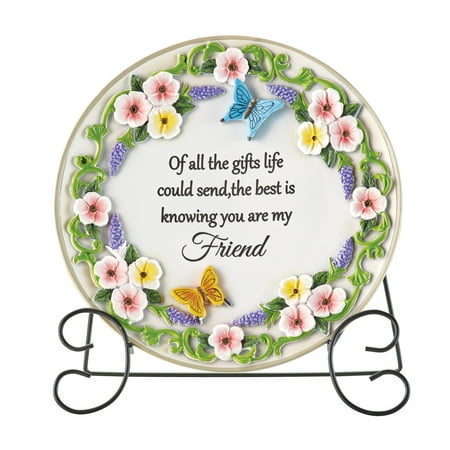 Sentimental Friend Saying Decorative Plate with Display Stand, Beautiful Gift Idea and Decorative