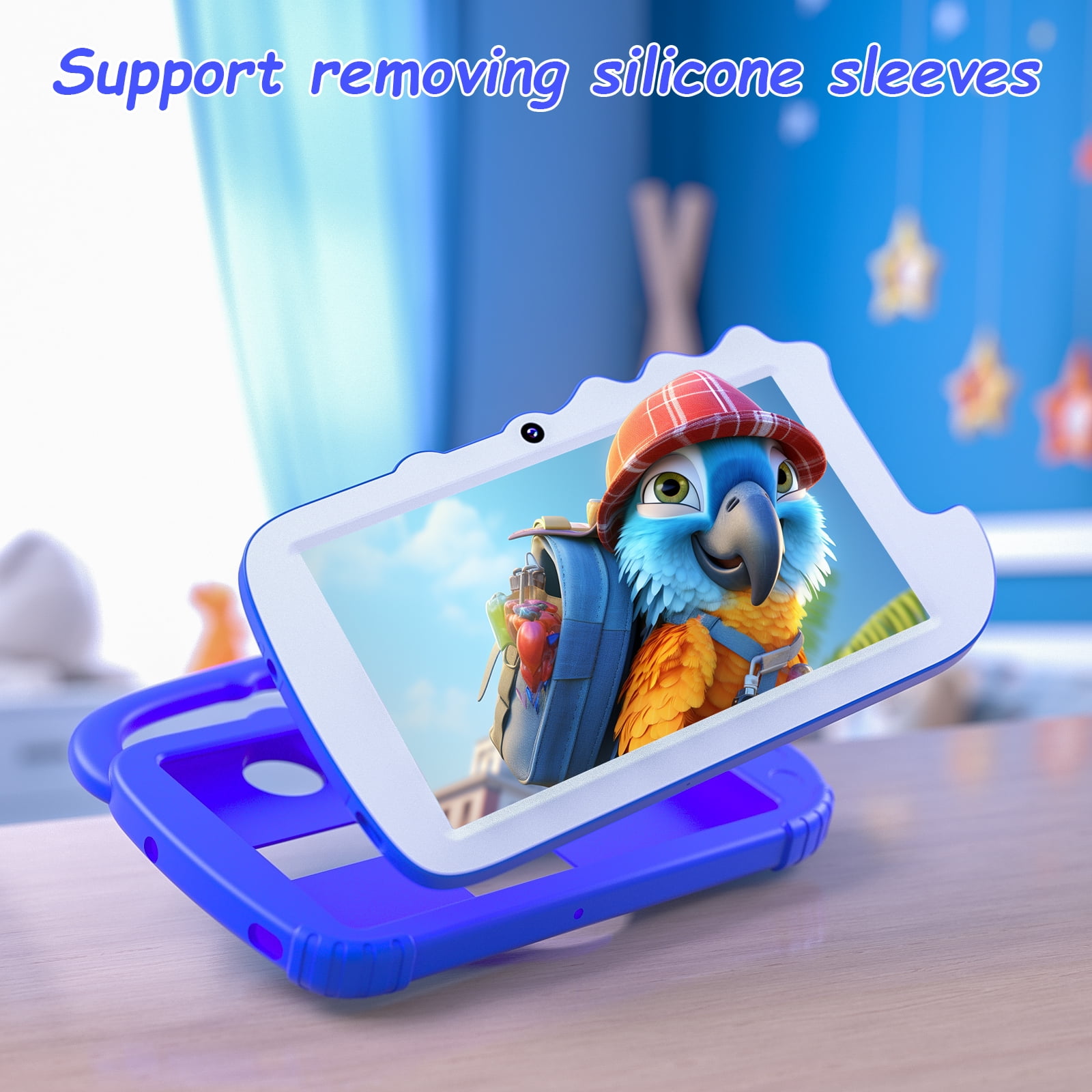 2024 Kids 7 inch Tablets, Android 12 Tablet for Kids, 4GB+32GB ROM+1TB Expand Blue
