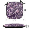 thumbnail image 5 of Spring Chair Seating Cushion Set of 4, Nature Themed Image with Abstract Butterflies and Floral Branches, Seat Pads for Office with Anti-slip Backing, 16"x16", Dark Purple Multicolor, by Ambesonne, 5 of 7