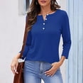 thumbnail image 2 of ZyeKqe Plus Size Shirts for Women Button V Neck Long Sleeve Tops Dressy Loose Fitted Tees Tunic Top Casual Blouses, 2 of 5