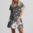 thumbnail image 6 of Levmjia Womens Summer Dress Casual V Neck Floral Short Sleeve Slim Fit Polyester Comfortable Vacation Beach Party Work Multi Colors, 6 of 7