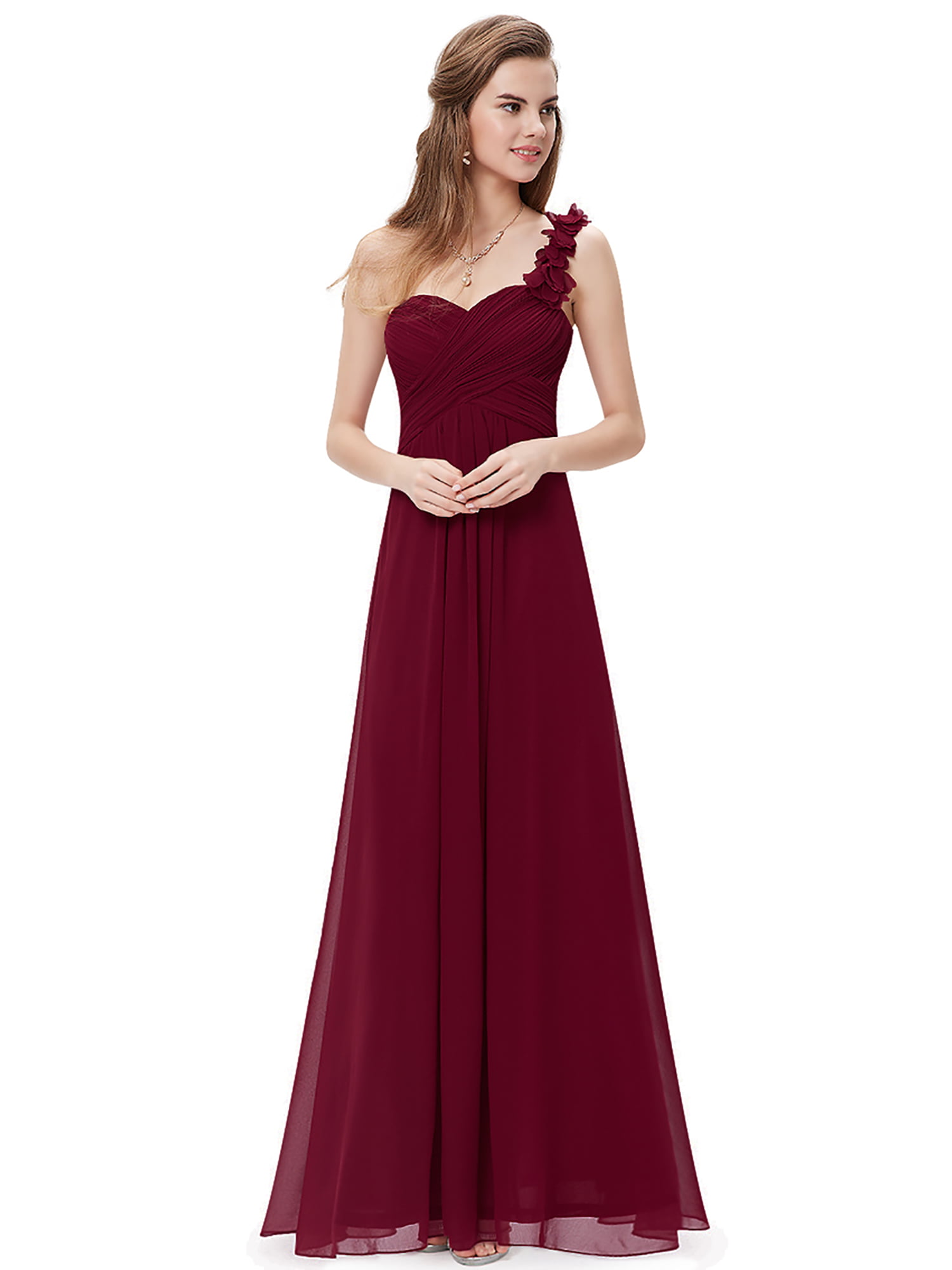 Ever-Pretty Womens Floor Length One Shuolder A Line Chiffon Evening Dresses 09768