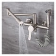thumbnail image 3 of Kitchen Faucet Solid Brass Hot Cold Sink Mixer Taps With Spray Gun Wall Mounted Rotation Foldable ,Easy to Install, 3 of 7