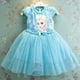thumbnail image 3 of Vestido para niños con patrón de dibujos animados, vestido de verano para niña de una pieza de manga corta (azul claro 130), 3 of 10