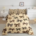 thumbnail image 3 of Feelyou Chic Ribbon Teens Bedding Comforter Set, Fashion Leopard Print Bowknot Twin Comforter Sets, Kawaii Cartoon Bow-tie Reversible Bedding Set, Ultra Soft Bedroom Decor, 2pcs, 3 of 9