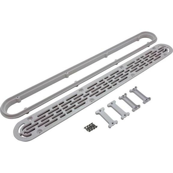 AquaStar 32in. Channel Drain Flat Grate Anti-Entrapment Suction Outlet Cover with Frame White 32CDFLFR101