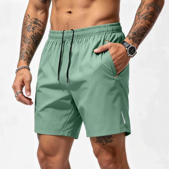 Inglocry Mens Athletic Shorts Running Shorts Quick Dry Workout Shorts Lightweight Gym Basketball Shorts Zipper Pockets 2026 Mint Green S