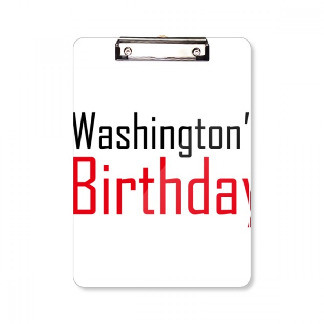 Celebrar el cumpleaños de Washington bendición Festival fiesta celebración de gala palabras Portapapeles Carpeta de escritura Placa de soporte A4