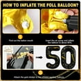 thumbnail image 7 of Black Gold Happy 50th Birthday Balloons, 50th Birthday Decorations Black Gold Happy Birthday Banner Number 50 Foil Balloon 50 Years Old Party Supplies for Him Her, 7 of 7