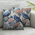 thumbnail image 3 of COMIO Chinoiserie Pillow Cover Blue Birds Flowers Throw Pillow Covers Asian Traditional Pattern Blue and White Porcelain Color Pillowcase Cushion Covers for Sofa Couch Living Room, 3 of 5