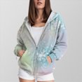 thumbnail image 4 of Towmus Women's Novelty Print Zip Up Hoodies Drawstring Gradient Hooded Sweatshirt Long Sleeve Cute Tops With Pocket XS-6XL, 4 of 6