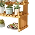 thumbnail image 4 of Desktop Flower Rack,Table Top Bamboo Plant Desktop Flower Shelf Desk Flower Pot Holder High Capacity, 4 of 6
