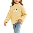 thumbnail image 6 of Spazoro Girls Fleece Mock Neck Long Sleeve T-Shirts, Stretchy Loose Fit Long Sleeve Warm Panda Print Casual Pullover Tops Tee for Fall Layering Yellow Size 0-1T, 6 of 6