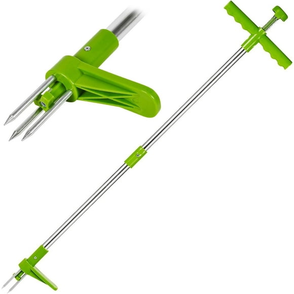 Weed Remover, Manual Weed Puller for Lawn Yard Maintenance, Stand Up Garden Weeder Tool with Long Handled Root Removal, Steel Handle for Durable and Reliable Performance