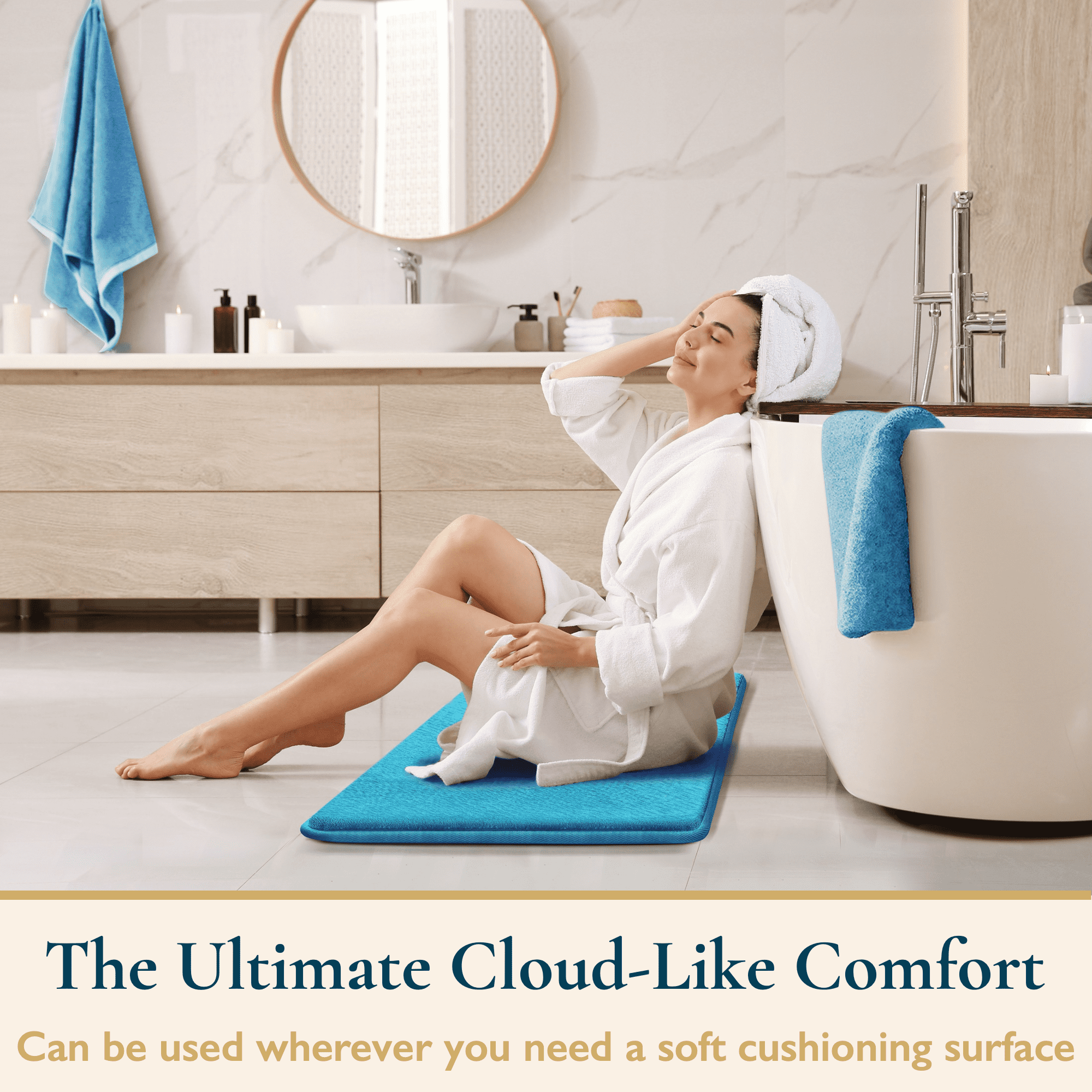 ComfiTime Bathroom Rugs – Thick Memory Foam, Non-Slip Bath Mat