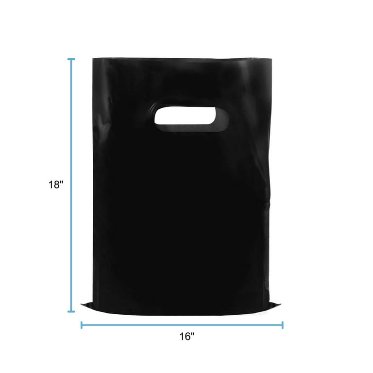 Extra Large White Merchandise Bags - Glossy Plastic Perfect for Retail -  100 Pack 22 x 22 x 2 mil Thick - Die Cut Handles - Color White - 100%