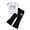 White, variant on Bixock Toddler Girls 2 Piece Summer Set,Girls Clothing Set,Graphic Bow Print Crew Neck Short Sleeve Top and Elastic Waist Long Pants Casual 2 Piece Summer Outfits Kids Clothings 2-7 Years