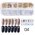 thumbnail image 4 of Soidarity Mujeres Nail Art Studs Niñas Manicura Artesanía Decoración Salón de moda Uña Belleza Decorativa 12 Rejillas Metal con caja Juegos de manicura tipo 4 Soidarity CE014324-04, 4 of 6