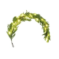 3ft Christmas Norfolk Pine Garland, with 3T LED String Lights, Real Touch Pine Garland, Artificial Christmas Garland for Mantle, Table, Fireplace, Indoor, Outdoor Christmas Decorations